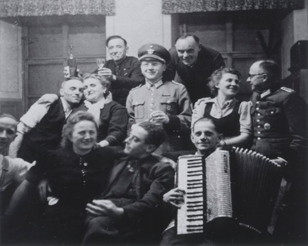 Group portrait of T-4 Euthanasia program personnel at a social gathering